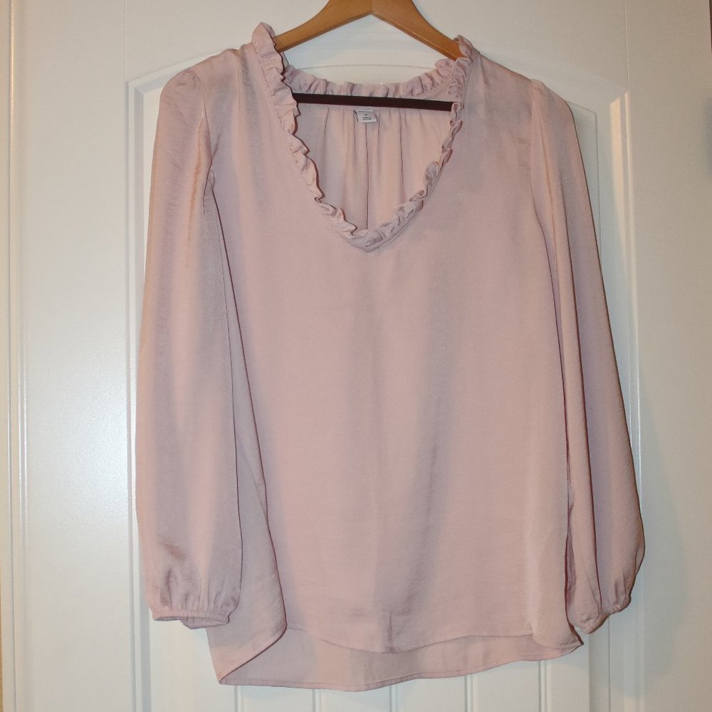 Old Navy Ruffle Neck Blouse - Size Med. Pink